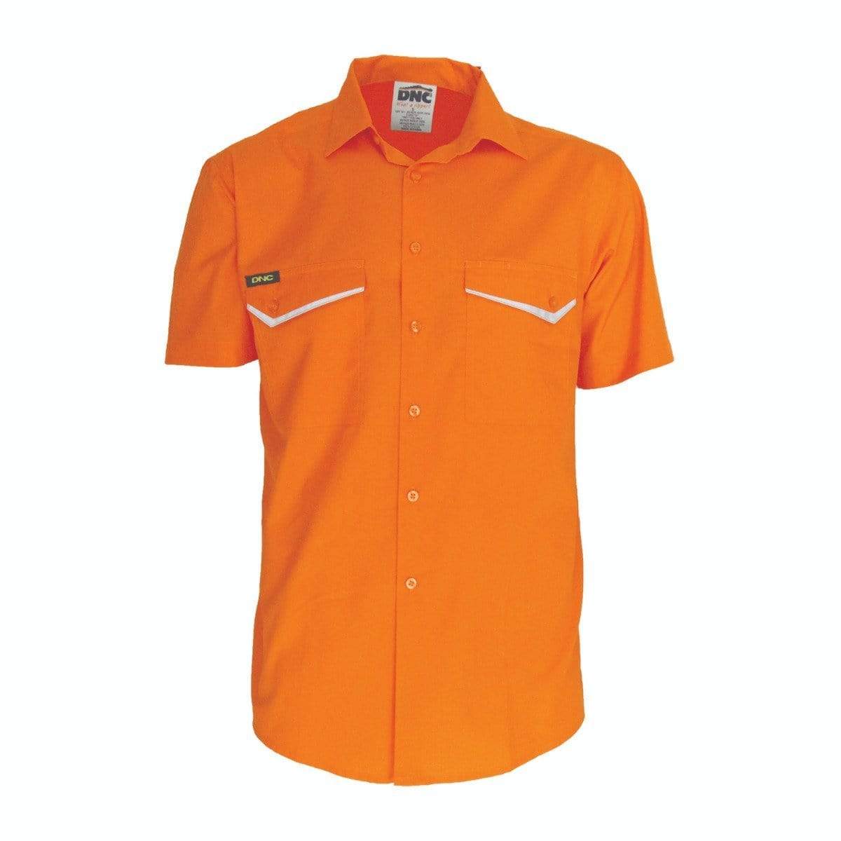 DNC WORKWEAR Hi-Vis Ripstop Short Sleeve Shirt -3583 Work Wear DNC Workwear Orange XS 