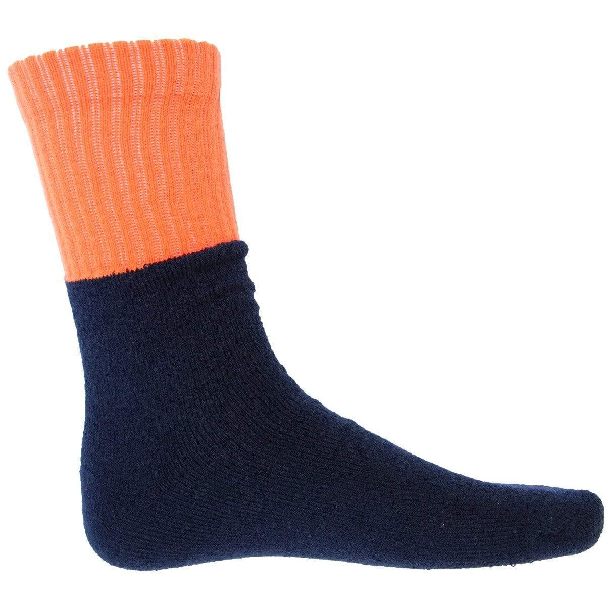 Dnc Workwear Hi-vis Two-tone Acrylic 3 Pack Work Socks - S123 Work Wear DNC Workwear Orange/Navy 12+ 