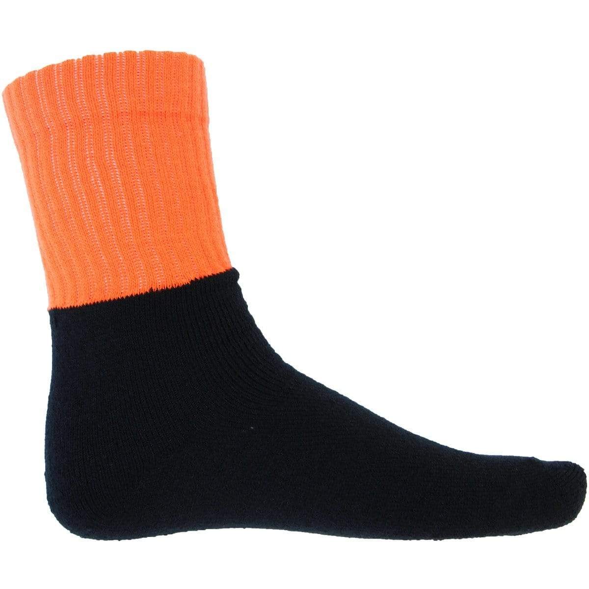 Dnc Workwear Hi-vis Two-tone Acrylic 3 Pack Work Socks - S123 Work Wear DNC Workwear Orange/Black 12+ 