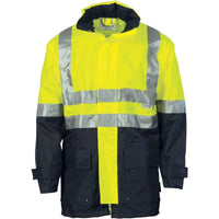 Dnc Workwear Hi-vis Two Tone Breathable Rain Jacket With 3m Reflective Tape - 3867 Work Wear DNC Workwear Yellow/Navy S 