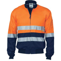 Dnc Workwear Hi-vis Two-tone D/n Cotton Bomber Jacket With 3m Reflective Tape - 3758 Work Wear DNC Workwear Orange/Navy XS 