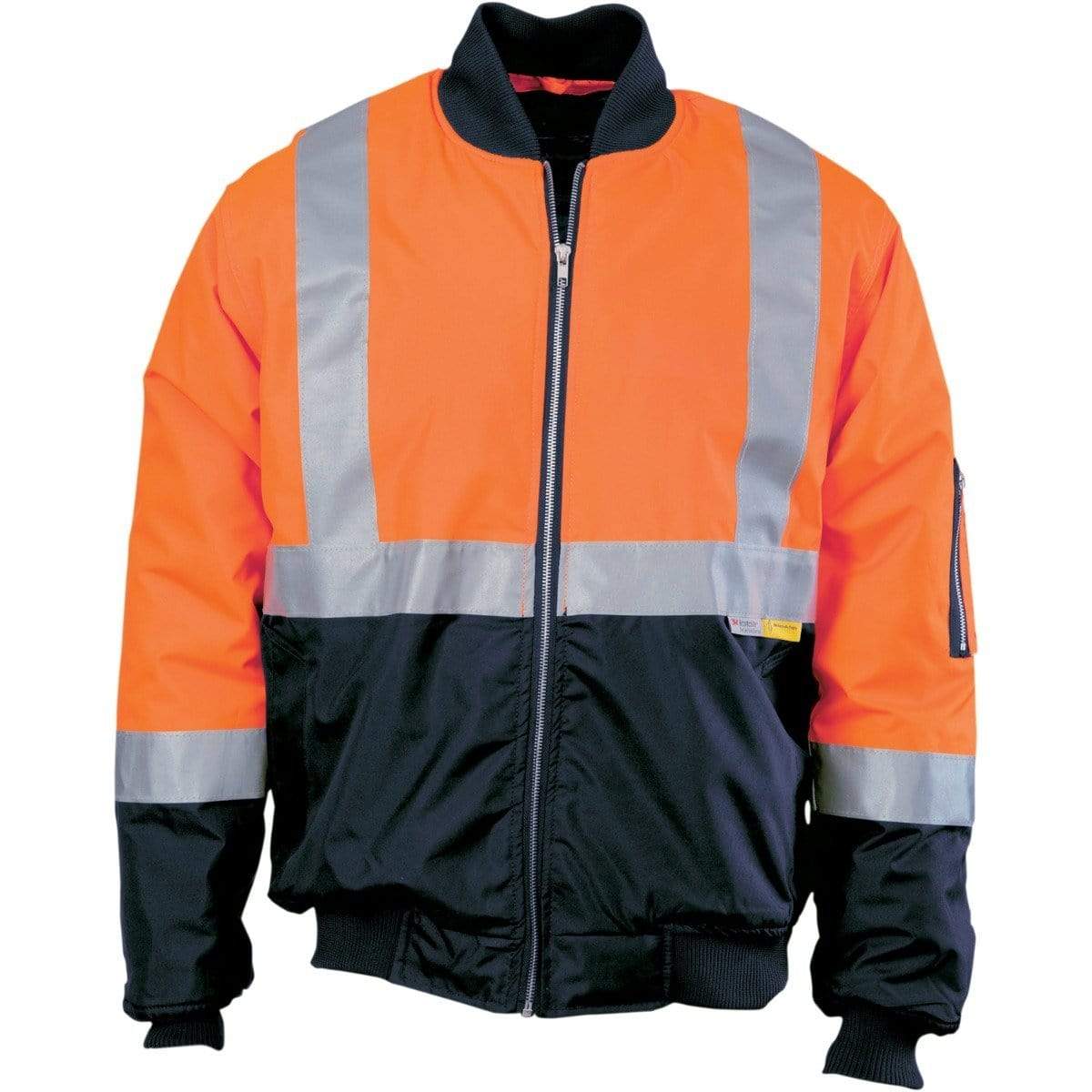 Dnc Workwear Hi-vis Two Tone Flying Jacket With 3m Reflective Tape - 3862 Work Wear DNC Workwear Orange/Navy S 