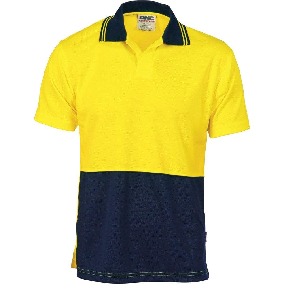 Dnc Workwear Hi-vis Two-tone Food Industry Short Sleeve Polo - 3903 Work Wear DNC Workwear Yellow/Navy XS 