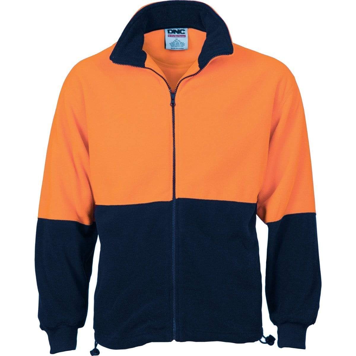 Dnc Workwear Hi-vis Two Tone Full Zip Polar Fleece - 3827 Work Wear DNC Workwear Orange/Navy XS 