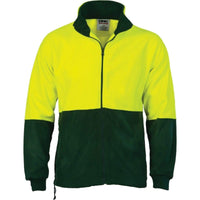 Dnc Workwear Hi-vis Two Tone Full Zip Polar Fleece - 3827 Work Wear DNC Workwear Yellow/Bottle Green XS 
