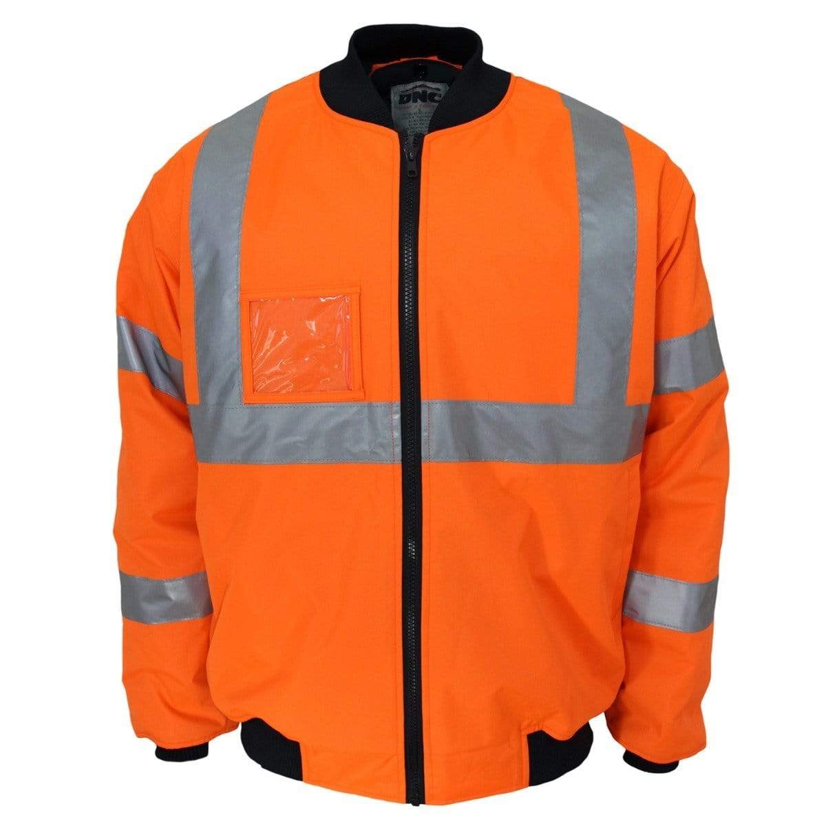 Dnc Workwear Hi-vis "X" Back 6-in-1 Rain Jacket Bio-motion Tape - 3763 Work Wear DNC Workwear Orange XS 