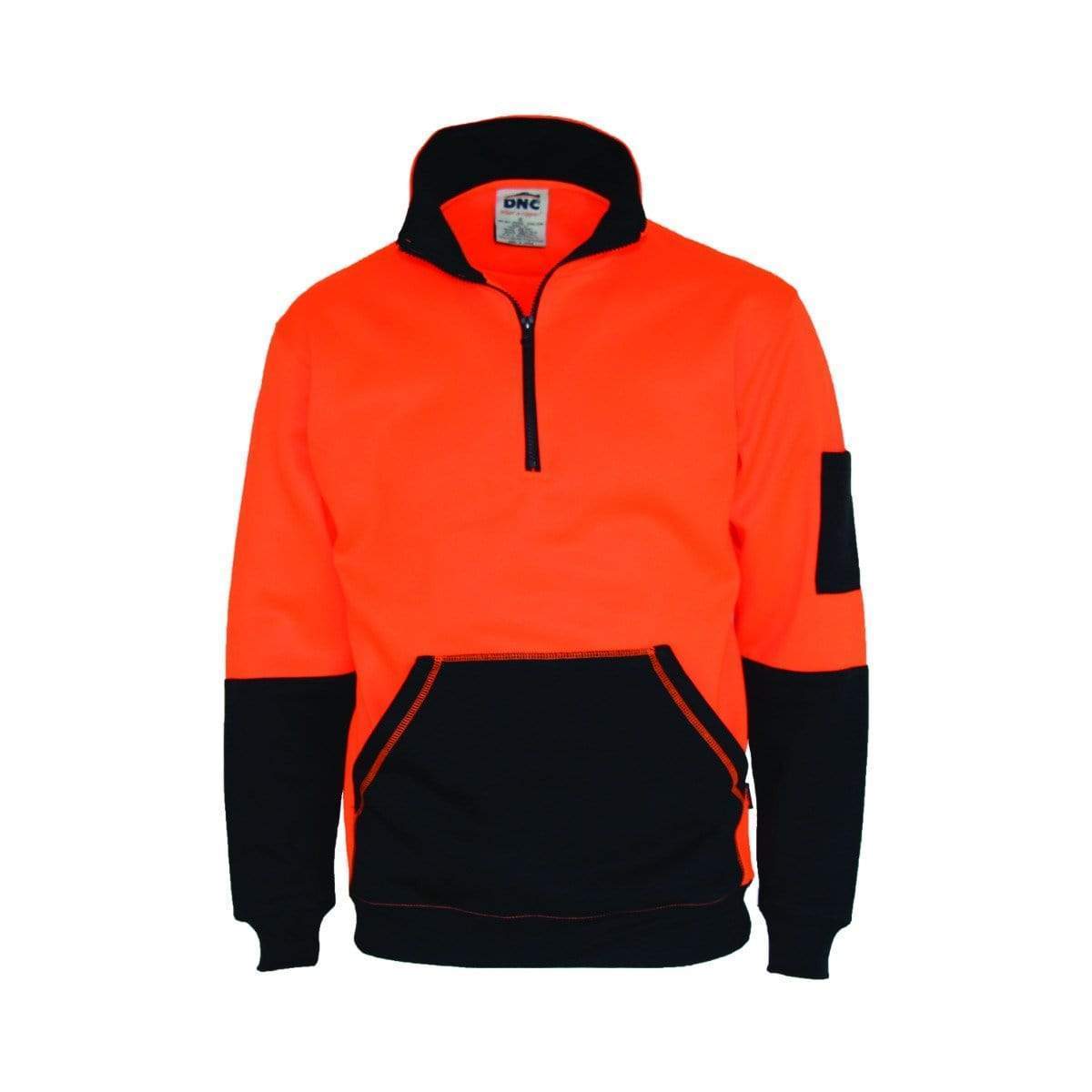 Dnc Workwear Hi-vis ½ Zip Super Fleecy - 3724 Work Wear DNC Workwear Orange/Navy XS 