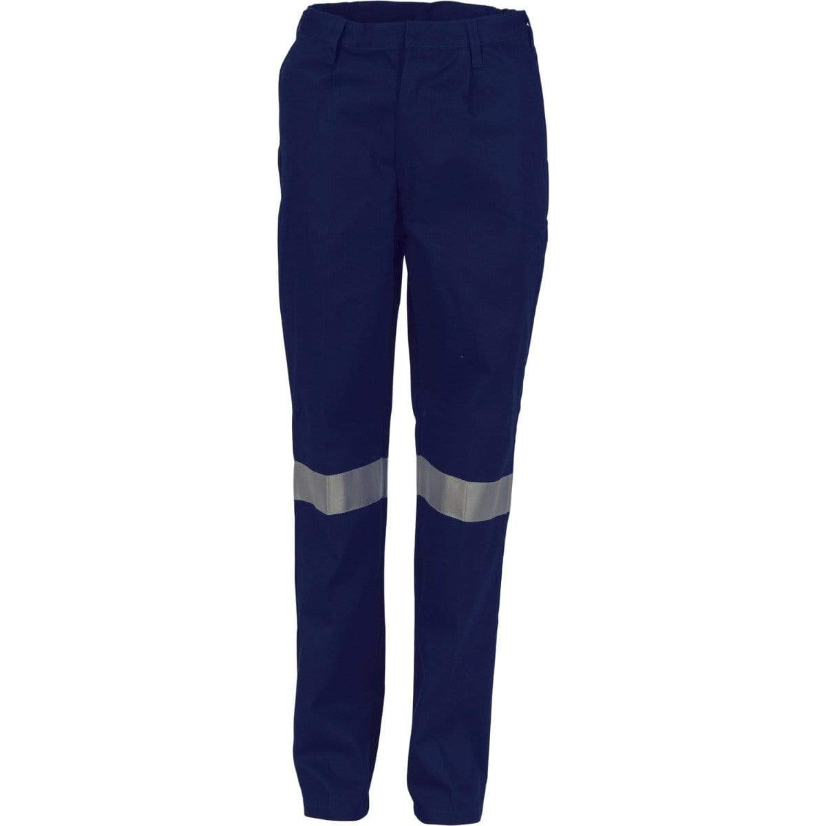 Dnc Workwear Ladies Cotton Drill Pants With 3m Reflective Tape - 3328 Work Wear DNC Workwear Navy 6 