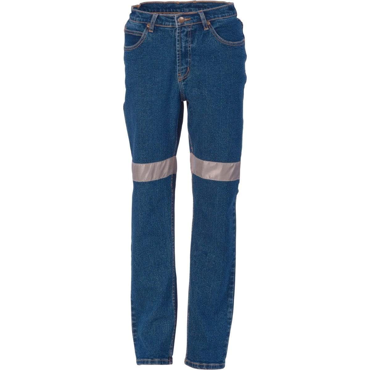 Dnc Workwear Ladies Csr Reflective Tape Denim Stretch Jeans - 3339 Work Wear DNC Workwear Blue 8 