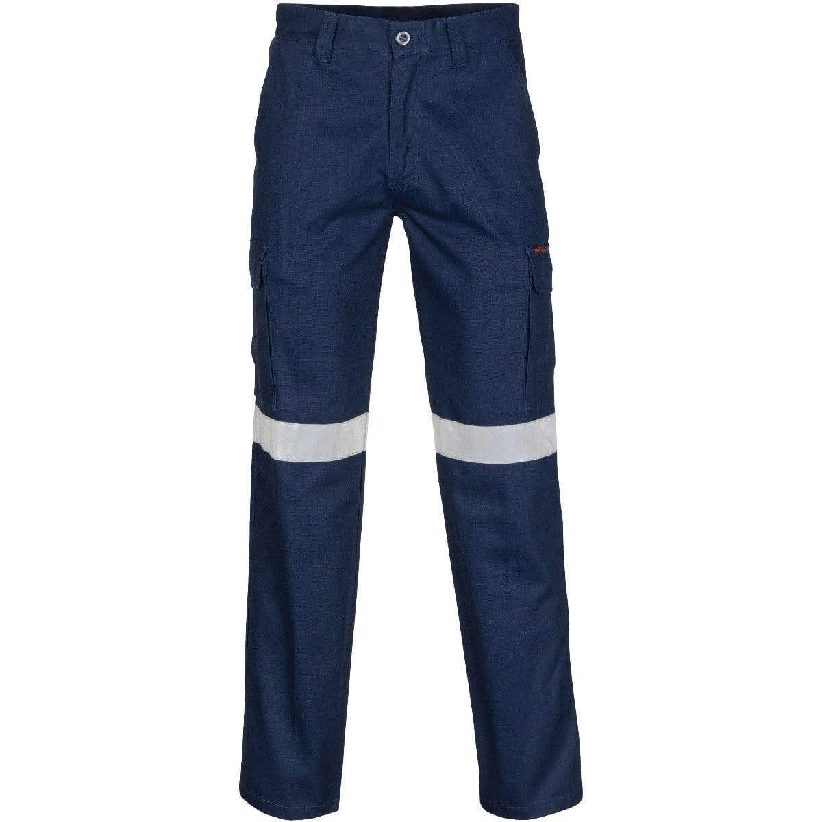 Dnc Workwear Middle Weight Cotton Double Angled Cargo Pants With Crs Reflective Tape - 3360 Work Wear DNC Workwear Navy 72R 