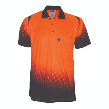 Dnc Workwear Ocean Hi Vis Sublimated Polo - 3568 Work Wear DNC Workwear Orange/Navy XS 
