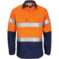 Dnc Workwear Patron Saint Flame Retardant 2 Tone Closed Front Cotton Shirt With 3m Fr Tape - 3407 Work Wear DNC Workwear Orange/Navy XS 
