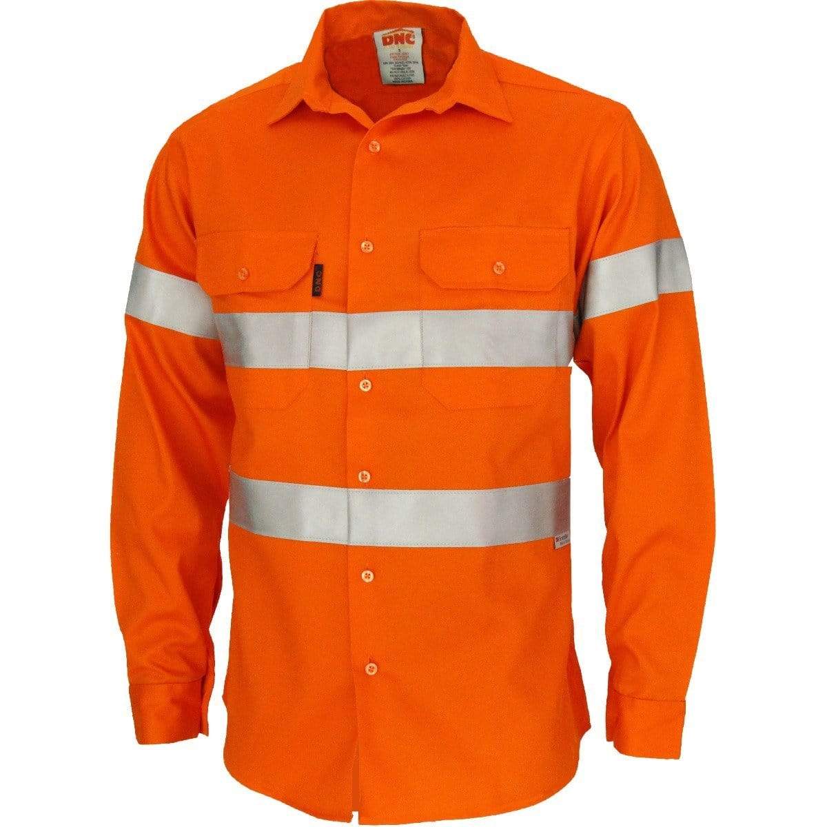 Dnc Workwear Patron Saint Flame Retardant Arc Rated Long Sleeve Taped Shirt With 3m Fr Tape - 3405 Work Wear DNC Workwear Orange XS 
