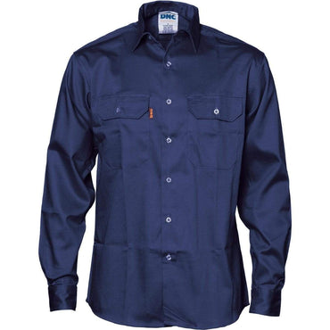 Dnc Workwear Patron Saint Flame Retardant Long Sleeve Drill Shirt - 3402 Work Wear DNC Workwear Navy S 