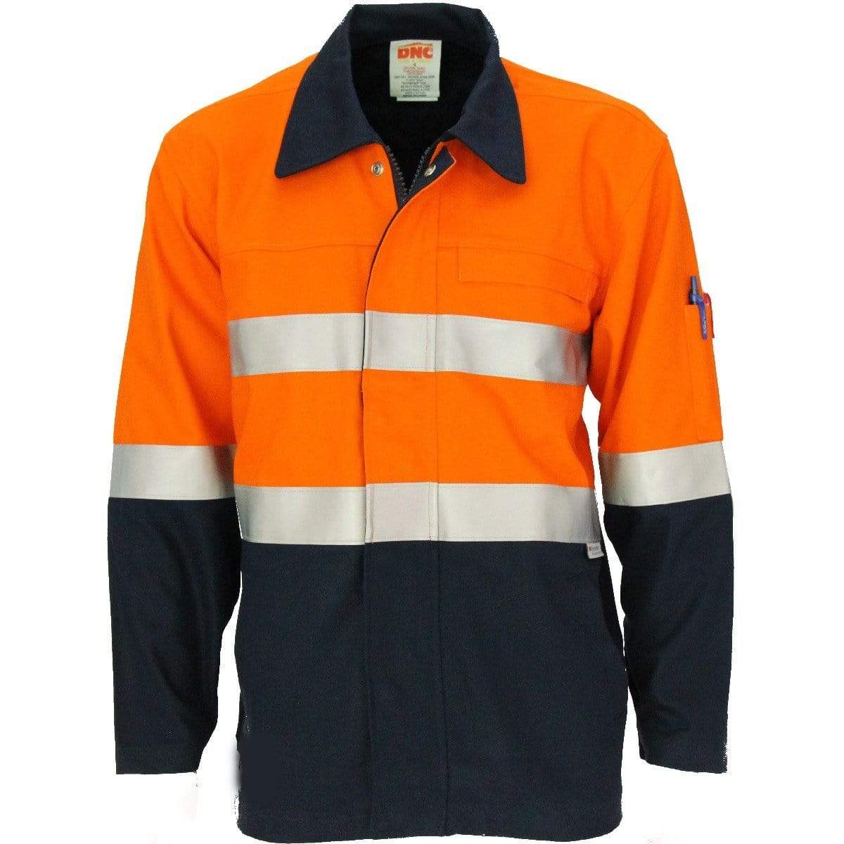 Dnc Workwear Patron Saint Flame Retardant Welder's Jacket - 3458 Work Wear DNC Workwear Orange/Navy XS 