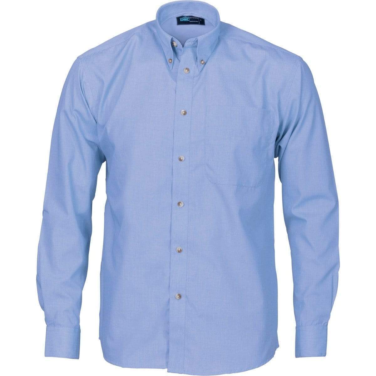 Dnc Workwear Polyester Cotton Chambray Long Sleeve Business Shirt - 4122 Work Wear DNC Workwear Chambray S 