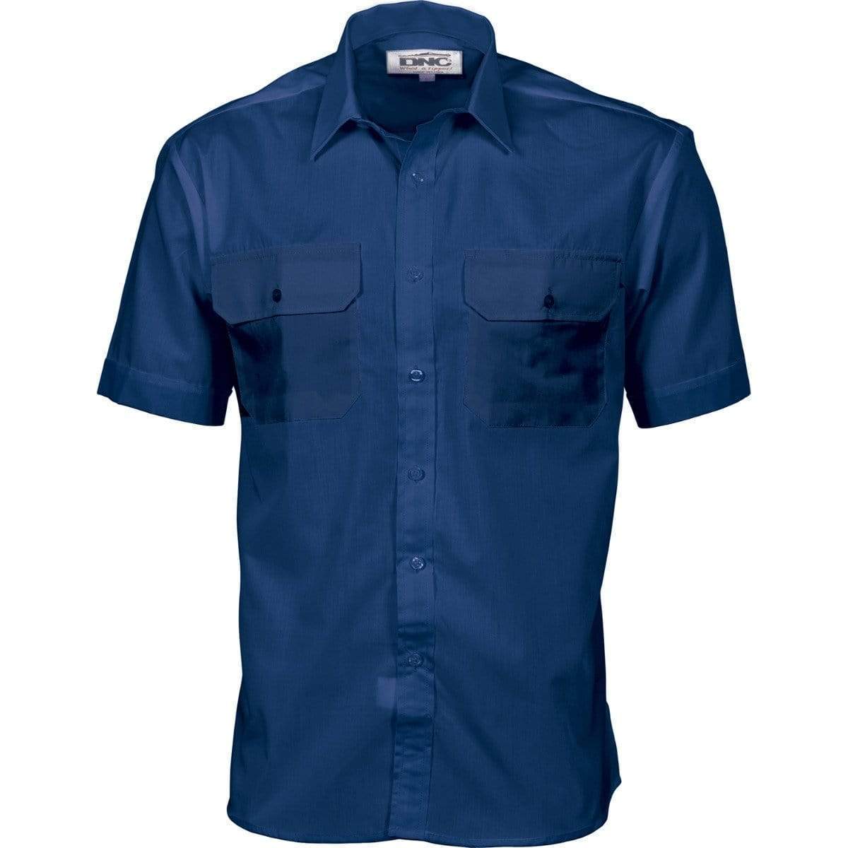 Dnc Workwear Polyester Cotton Short Sleeve Work Shirt - 3211 Work Wear DNC Workwear Navy XS 