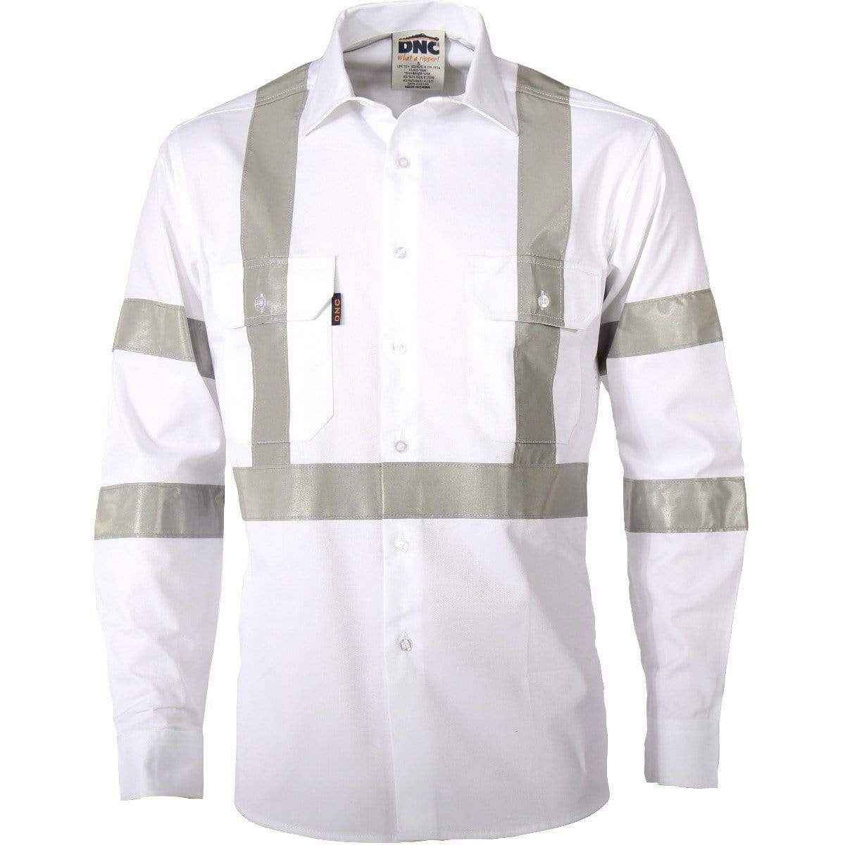Dnc Workwear Rta Night Worker White Shirt With Csr R/tape - 3537 Work Wear DNC Workwear White XS 