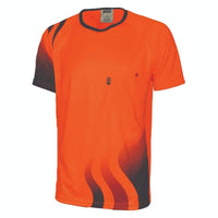 Dnc Workwear Wave Hi-vis Sublimated Tee - 3562 Work Wear DNC Workwear Orange/Navy 6XL 