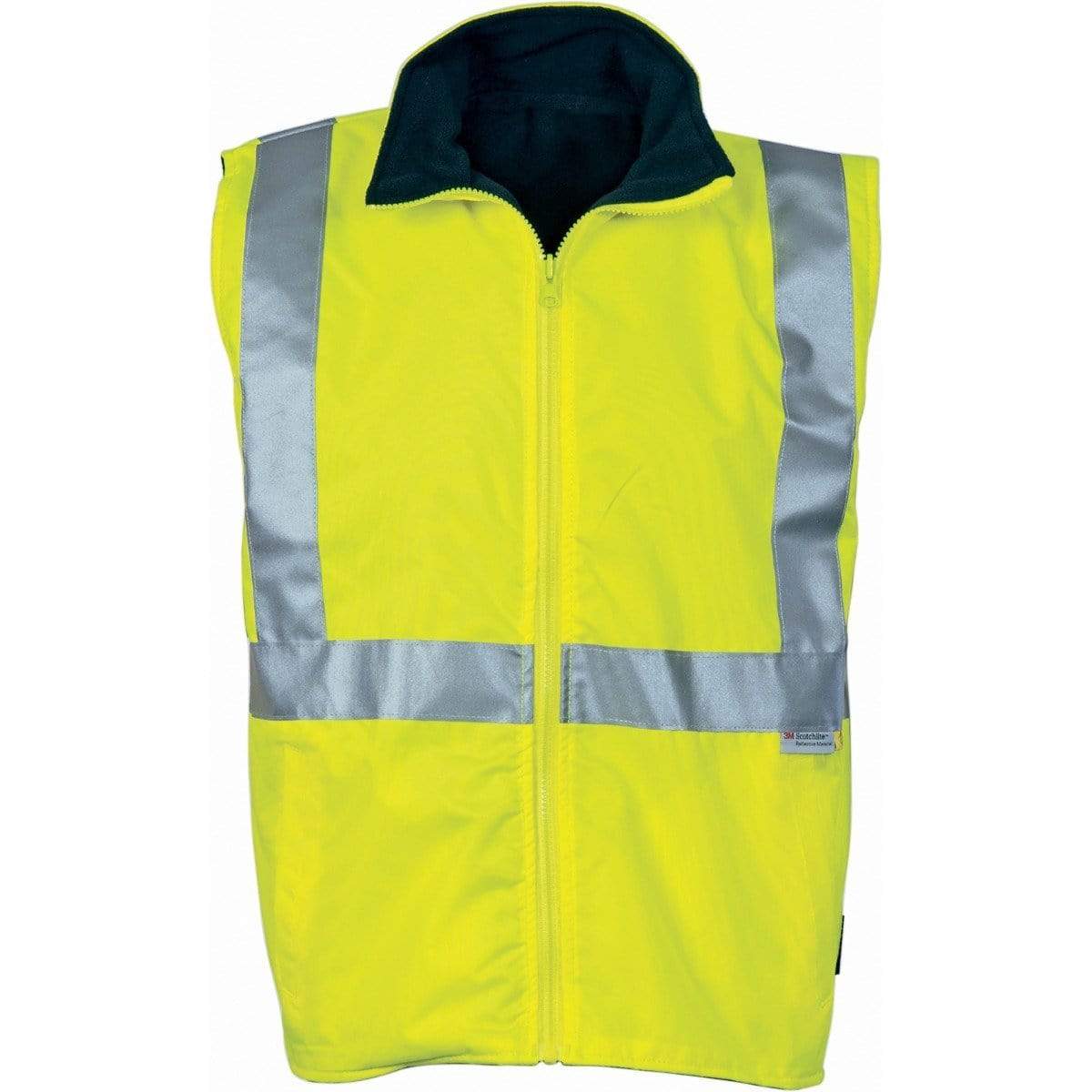 Hi-vis Reversible Vest With 3m Reflective Tape -yellow/navy-m - 3865 Work Wear DNC Workwear   