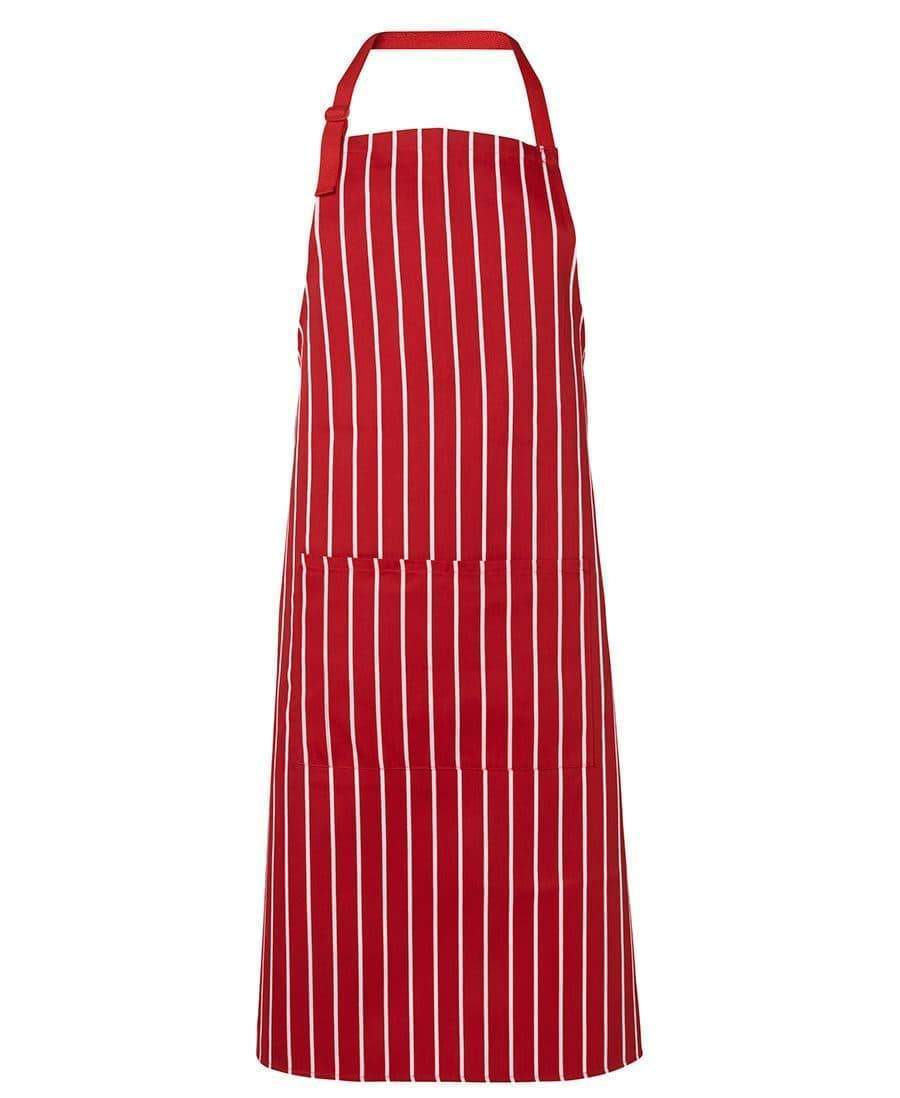 JB'S Bib Striped Apron 5BS Hospitality & Chefwear Jb's Wear Red/White BIB 86 x 93cm 