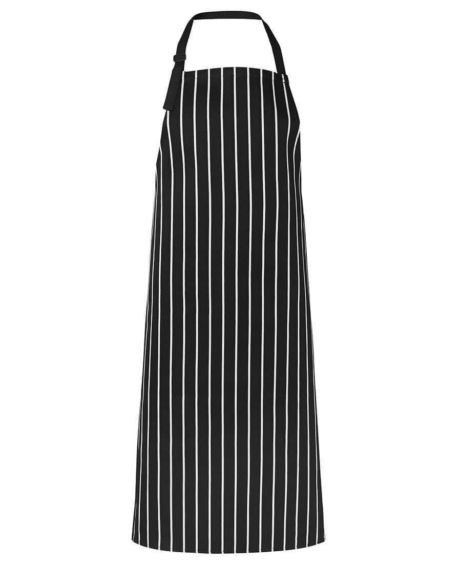 Jb's Wear Hospitality & Chefwear Black/White / BIB 86 x 93cm JB'S Bib Striped Apron Without Pocket 5BSNP