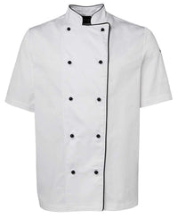Jb's Wear Hospitality & Chefwear White/Black Piping / XS JB'S Short Sleeve Unisex Chefs Jacket 5CJ2