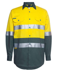 Jb's Wear Work Wear Yellow/Green / XS JB'S Hi-Vis Long Sleeve Shirt 6HLS