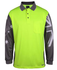 JB'S Wear Work Wear Lime/Charcoal / 2XS JB's Hi vis long sleeve Southern Cross polo 6HSCL