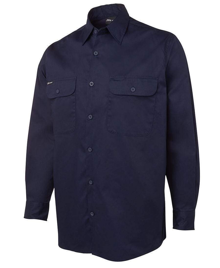 Jb's Wear Work Wear Navy / S JB'S Long Sleeve 150G Work Shirt 6WSLL