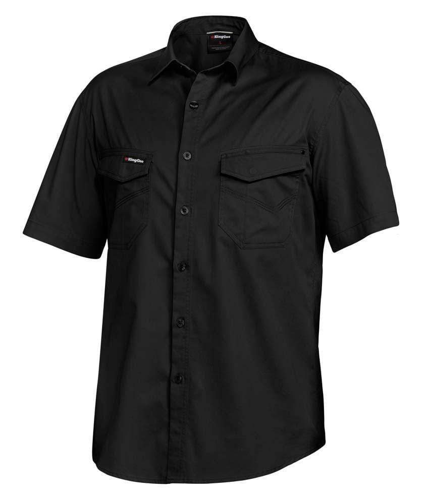 KingGee Tradies Short Sleeve Work Shirt K14355 Work Wear KingGee Black XS 