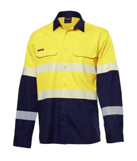 KingGee Workcool Pro Hi Vis Reflective Long Sleeve Work Shirt K54028 Work Wear KingGee Yellow/Navy XS 