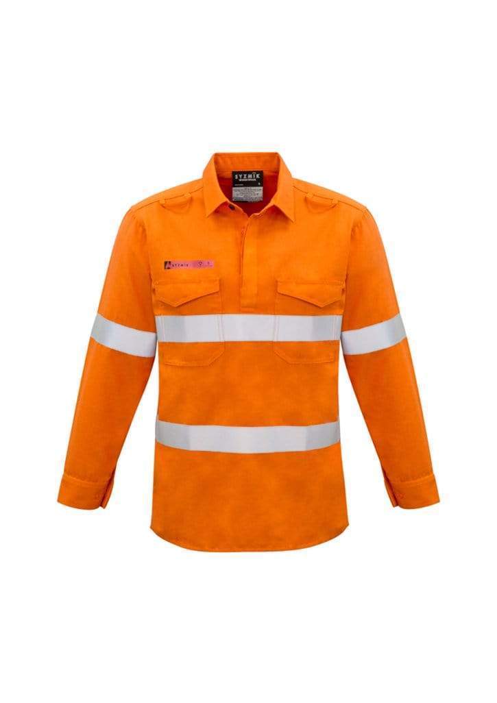 SYZMIK Men’s Closed Front Hoop Taped Shirt ZW134 Work Wear Syzmik Orange S 