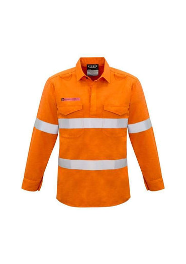 SYZMIK Men’s Closed Front Hoop Taped Shirt ZW134 Work Wear Syzmik Orange S 
