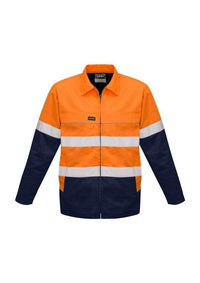SYZMIK Men’s Hi Vis Cotton Drill Jacket ZJ590 Work Wear Syzmik Orange/Navy XXS 