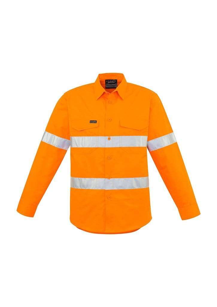 SYZMIK Men’s Hi-Vis Hoop Taped Shirt ZW640 Work Wear Syzmik Orange XS 