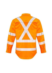 SYZMIK Men’s Hi-Vis X Back Taped Shirt ZW690 Work Wear Syzmik Orange XL 