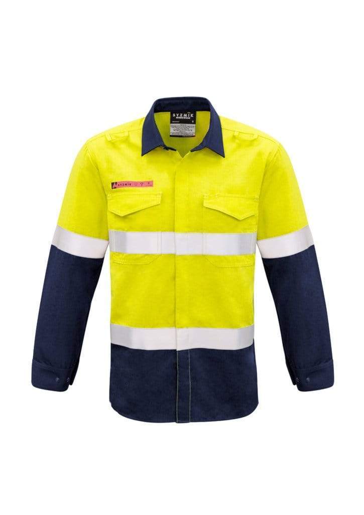 SYZMIK Men’s Hoop Taped Spliced Shirt ZW132 Work Wear Syzmik Yellow/Navy S 