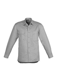 SYZMIK Men’s Lightweight Long Sleeve Tradie Shirt ZW121 Work Wear Syzmik Grey S 