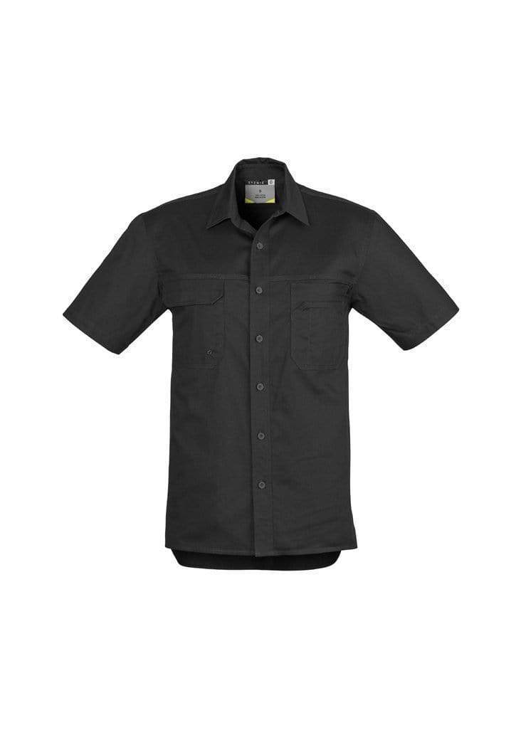 SYZMIK Men’s Lightweight Short Sleeve Tradie Shirt ZW120 Work Wear Syzmik Black L 