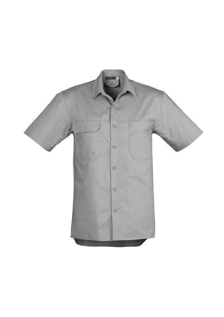 SYZMIK Men’s Lightweight Short Sleeve Tradie Shirt ZW120 Work Wear Syzmik Grey L 
