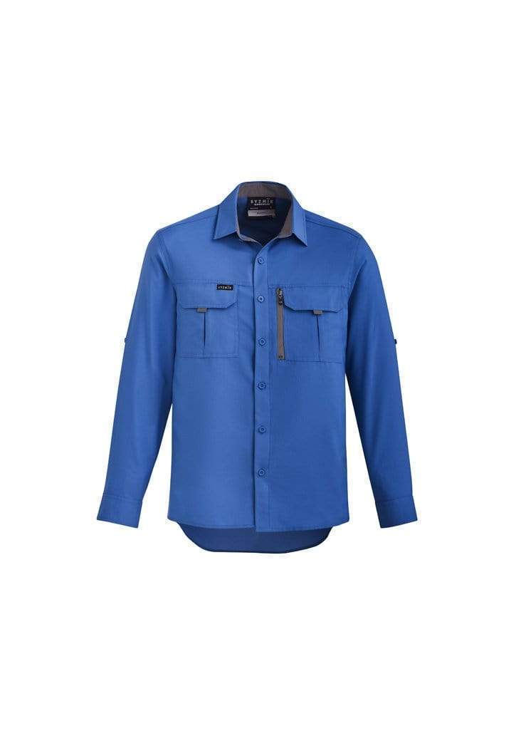SYZMIK mens outdoor l/s shirt zw460 Work Wear Syzmik Blue 7XL 