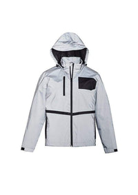 SYZMIK unisex streetworx reflective waterproof jacket zj380 Work Wear Syzmik Silver 4XL 