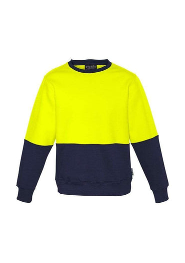 Syzmik Workwear Unisex Hi Vis Crew Sweatshirt ZT475 Work Wear Syzmik XXS Yellow/Navy 