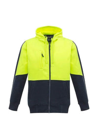 Syzmik Workwear Unisex Hi Vis Full Zip Hoodie ZT485 Work Wear Syzmik XXS Yellow/Navy 
