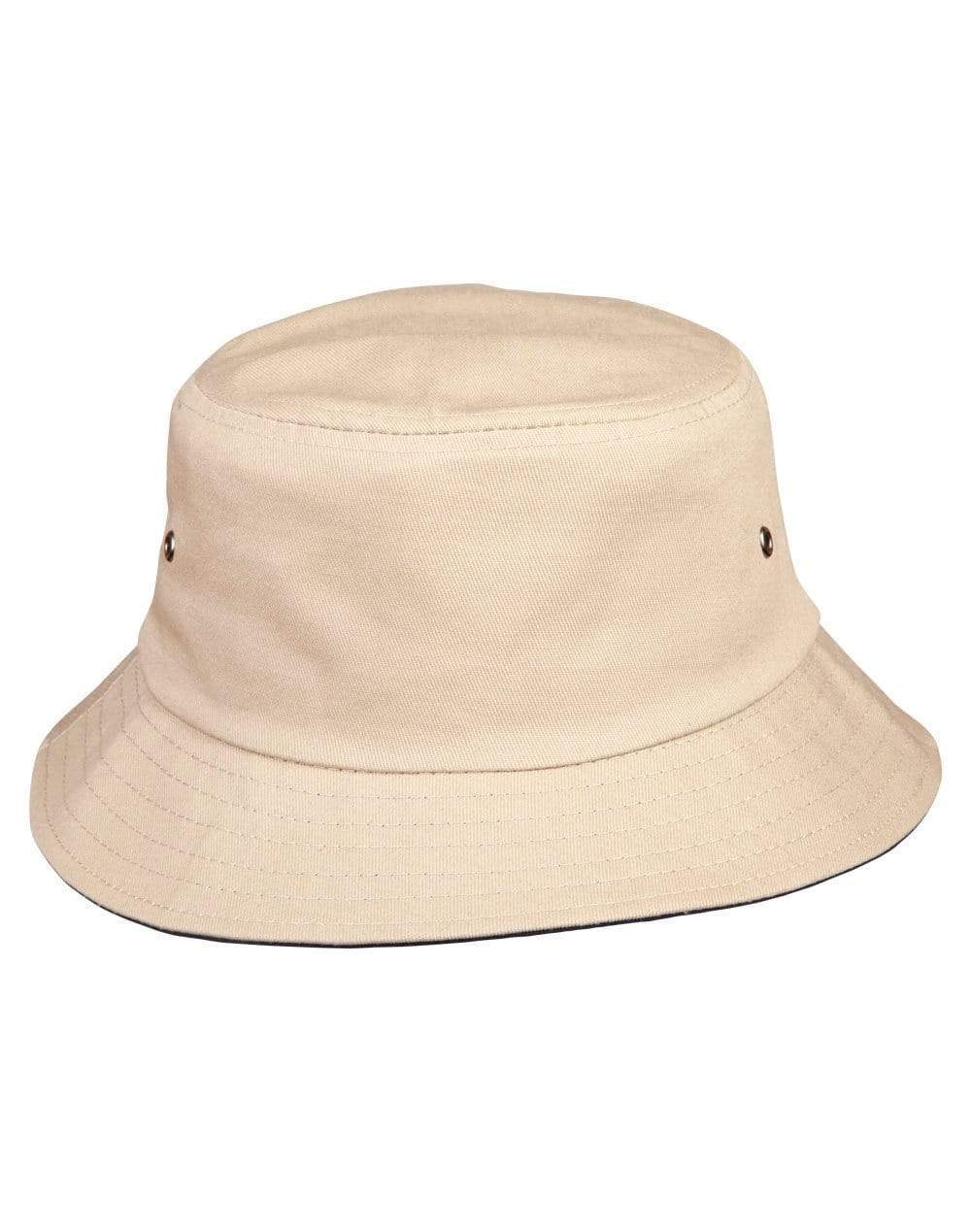 Bucket Hat Ch32a Active Wear Winning Spirit Sand/Dark Navy Underbrim S/M 