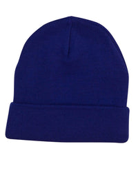 Roll Up Acrylic Beanie Ch28 Active Wear Winning Spirit Royal One size fits most 