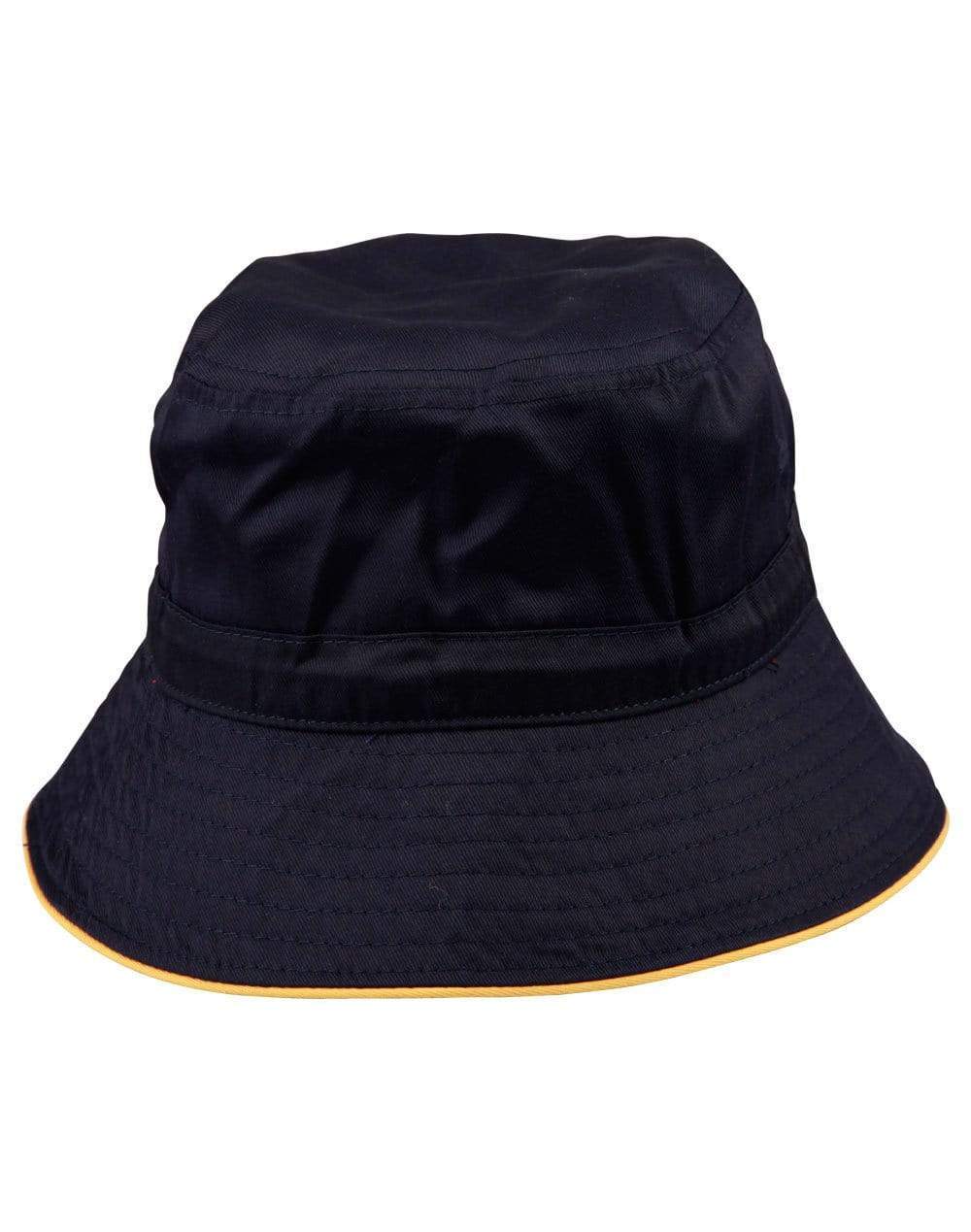 Sandwich Bucket Hat With Toggle H1033 Active Wear Winning Spirit Navy/Gold S 