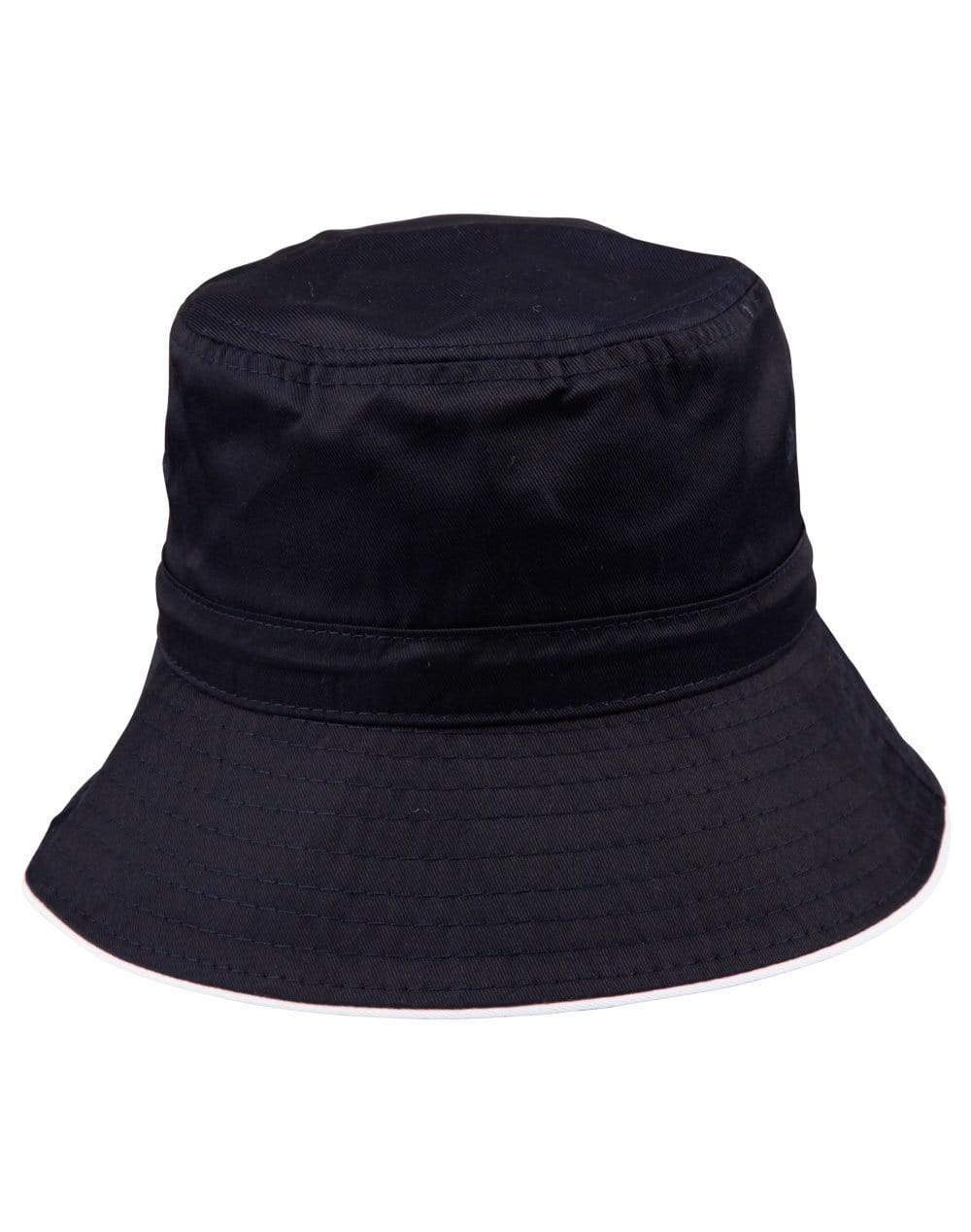 Sandwich Bucket Hat With Toggle H1033 Active Wear Winning Spirit Navy/White S 