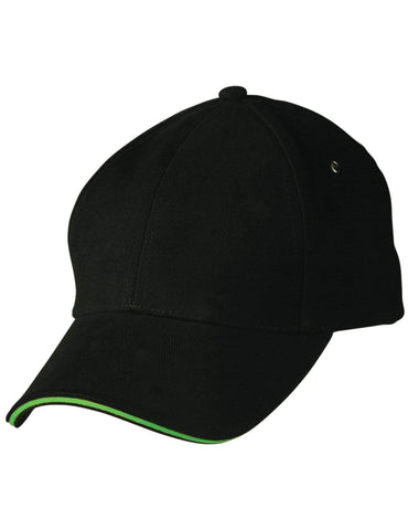 Sandwich Peak Cap Ch18 Active Wear Winning Spirit Black/Lime One size fits most 